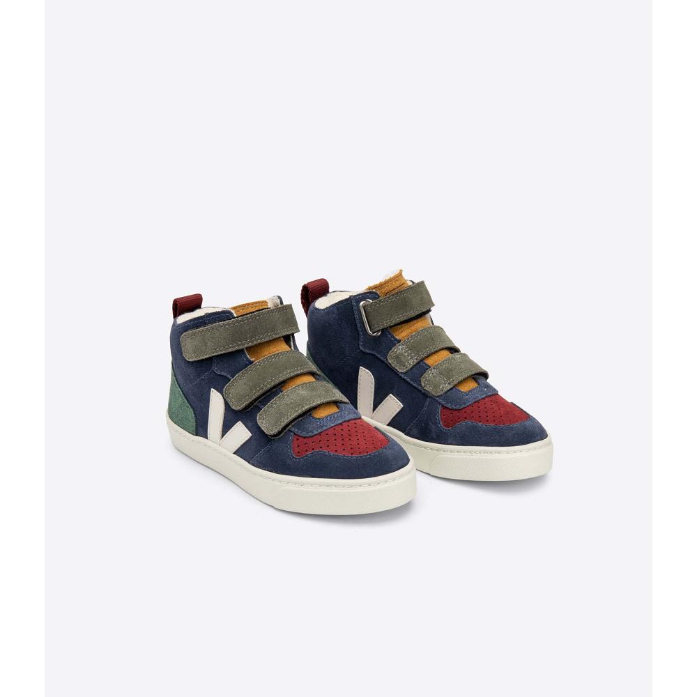 Kids' Veja V-10 MID FURED SUEDE High Tops Multicolor | ZA 702DFM